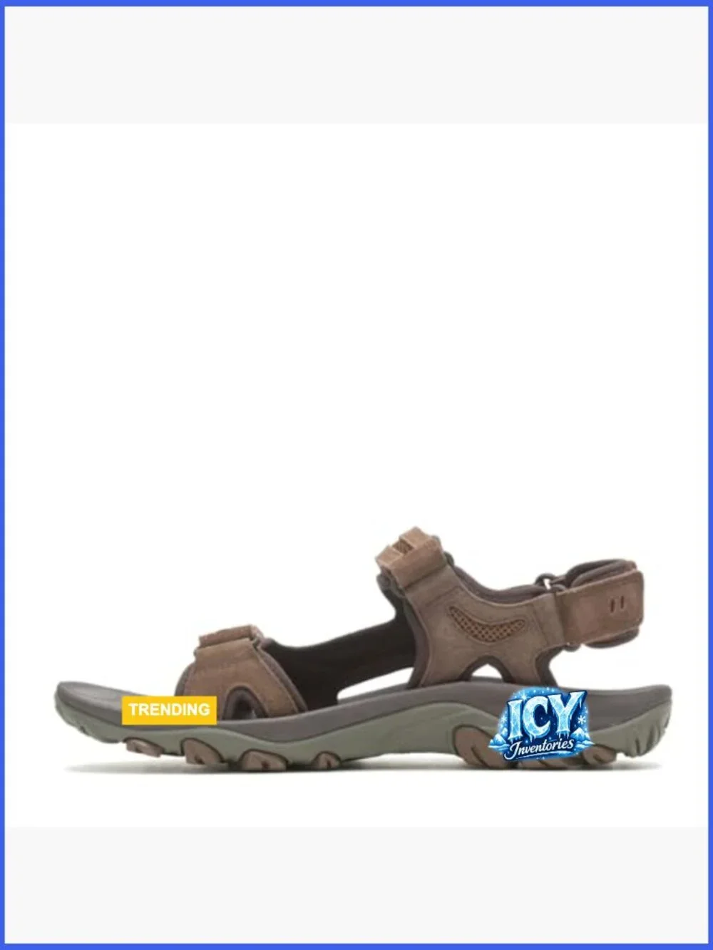 Men's Athletic Sandal with Waterproof Leather Upper and Cushioned Insole